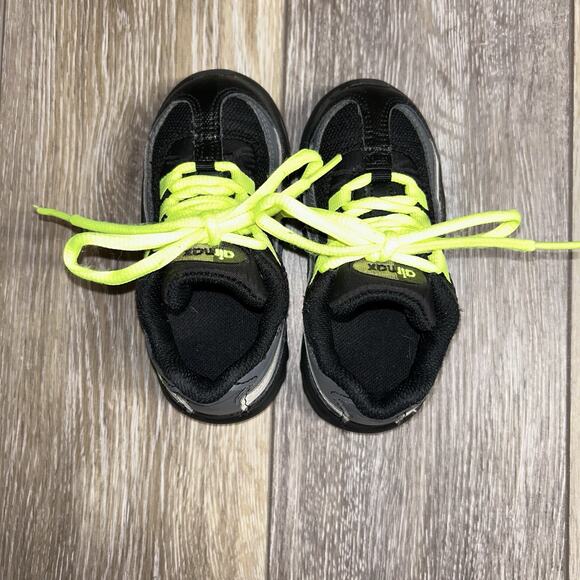 Nike Little Air Max 95 TD Black Gray Volt Green 905462-022 Youth Size 8C Shoes - Picture 8 of 11